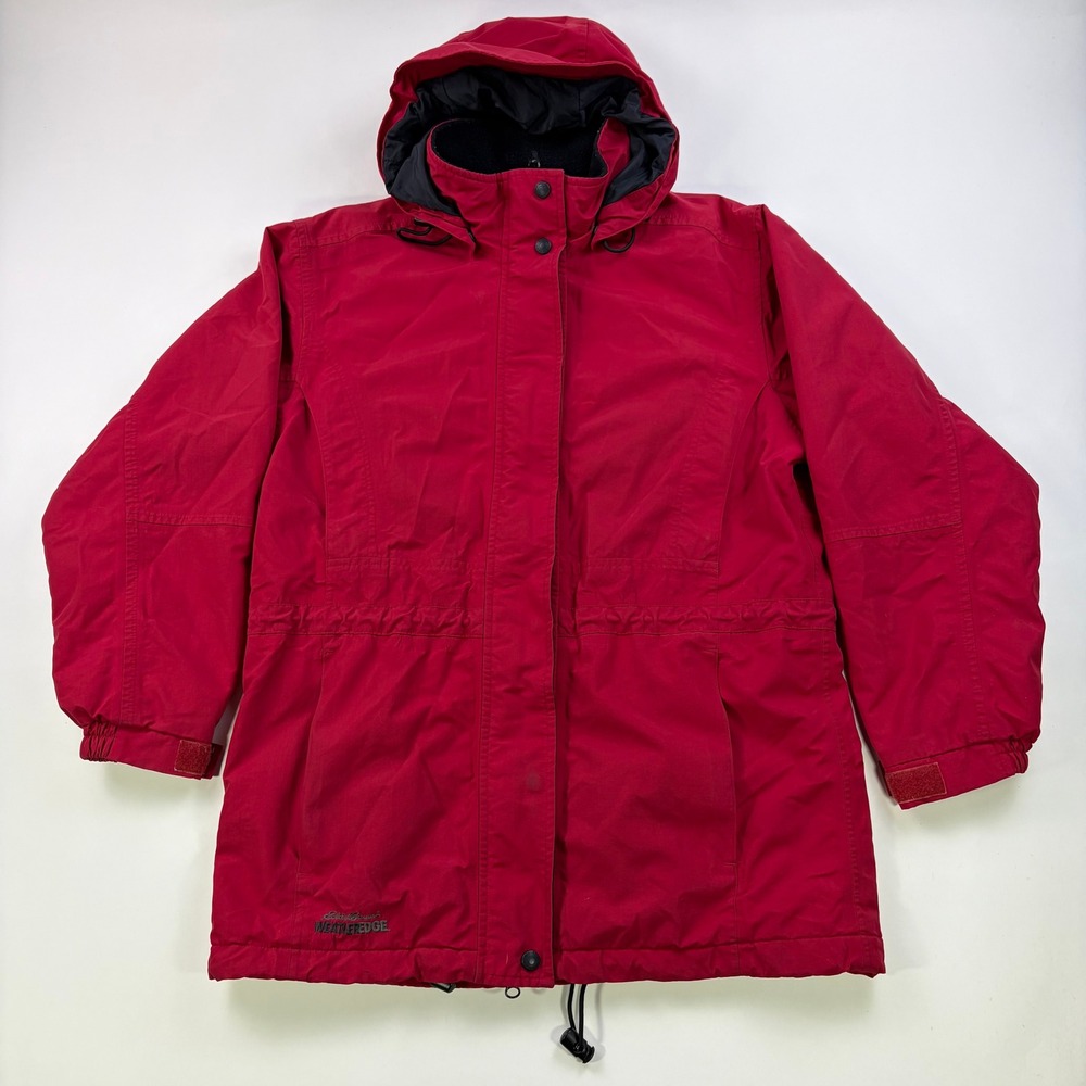Eddie Bauer WeatherEdge Parka Womens XS Red Thinsulate Insulated Hooded Jacket